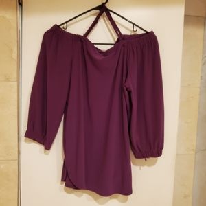 INC Off Shoulder Purple Blouse